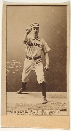 Lev Shreve, Pitcher, Indianapolis, from the Old Judge series (N172) for Old Judge Cigarettes