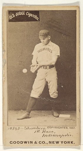Shomberg, 1st Base, Indianapolis, from the Old Judge series (N172) for Old Judge Cigarettes