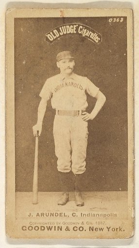 John Thomas "Tug" Arundel, Catcher, Indianapolis, from the Old Judge series (N172) for Old Judge Cigarettes