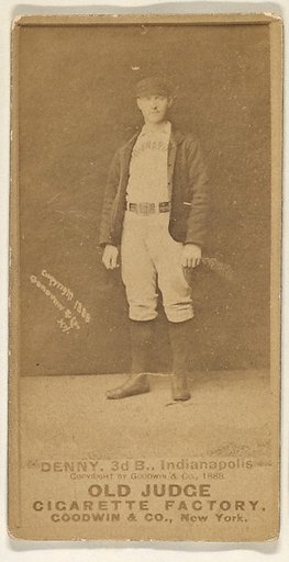 Jerry Denny, 3rd Base, Indianapolis, from the Old Judge series (N172) for Old Judge Cigarettes