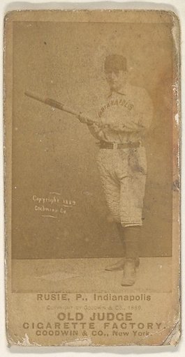 Amos Rusie, Pitcher, Indianapolis, from the Old Judge series (N172) for Old Judge Cigarettes