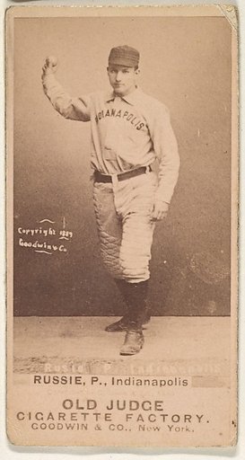 Amos Rusie, Pitcher, Indianapolis, from the Old Judge series (N172) for Old Judge Cigarettes