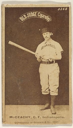 Jack McGeachey, Center Field, Indianapolis, from the Old Judge series (N172) for Old Judge Cigarettes