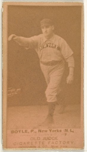 Boyle, Pitcher, New York, from the Old Judge series (N172) for Old Judge Cigarettes