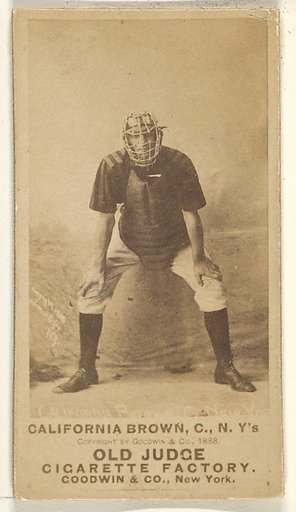 William "California" Brown, Catcher, New York, from the Old Judge series (N172) for Old Judge Cigarettes