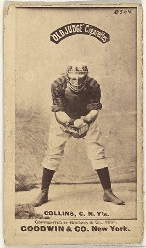Bill Collins, Catcher, New York, from the Old Judge series (N172) for Old Judge Cigarettes