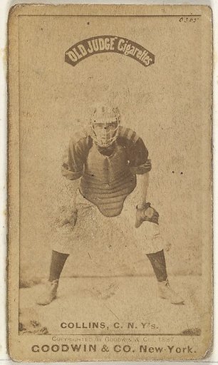 Bill Collins, Catcher, New York, from the Old Judge series (N172) for Old Judge Cigarettes