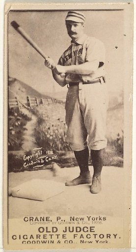 Ed Crane, Pitcher, New York, from the Old Judge series (N172) for Old Judge Cigarettes