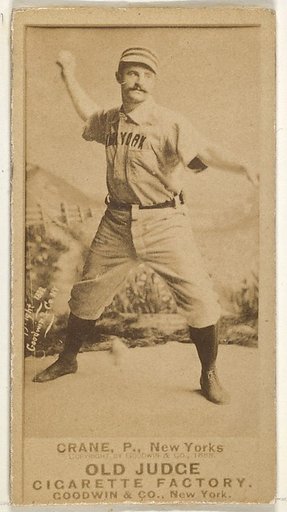 Ed Crane, Pitcher, New York, from the Old Judge series (N172) for Old Judge Cigarettes