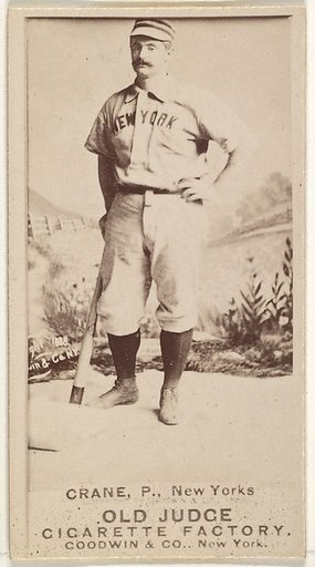 Ed Crane, Pitcher, New York, from the Old Judge series (N172) for Old Judge Cigarettes