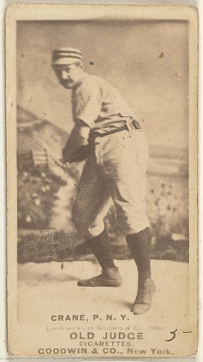 Ed Crane, Pitcher, New York, from the Old Judge series (N172) for Old Judge Cigarettes