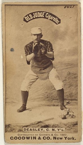Thomas H. "Pat" Deasley, Catcher, New York, from the Old Judge series (N172) for Old Judge Cigarettes