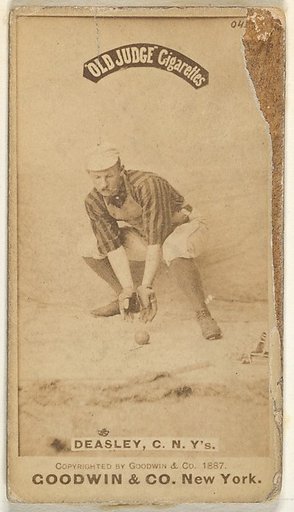 Thomas H. "Pat" Deasley, Catcher, New York, from the Old Judge series (N172) for Old Judge Cigarettes