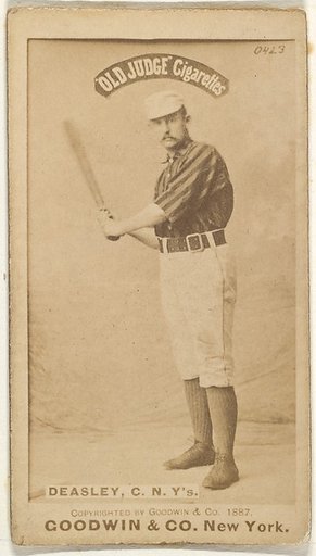 Thomas H. "Pat" Deasley, Catcher, New York, from the Old Judge series (N172) for Old Judge Cigarettes