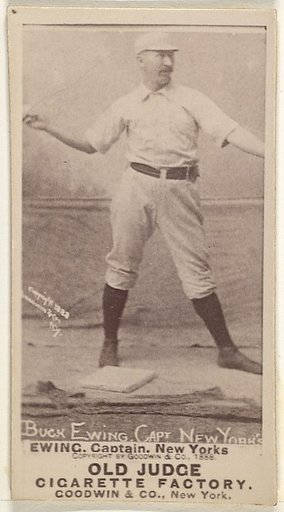 William "Buck" Ewing, Captain and Catcher, New York, from the Old Judge series (N172) for Old Judge Cigarettes