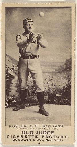 Elmer Ellsworth Foster, Center Field, New York, from the Old Judge series (N172) for Old Judge Cigarettes