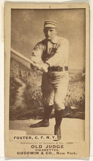 Elmer Ellsworth Foster, Center Field, New York, from the Old Judge series (N172) for Old Judge Cigarettes