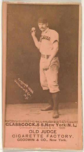 Glasscock, Shortstop, New York, from the Old Judge series (N172) for Old Judge Cigarettes