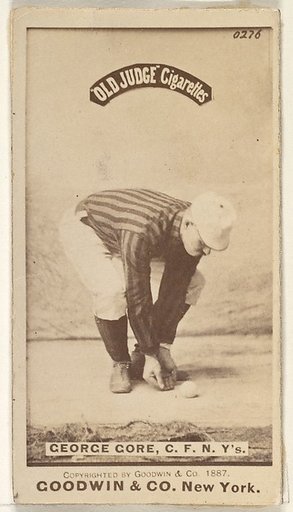 George F. "Piano Legs" Gore, Center Field, New York, from the Old Judge series (N172) for Old Judge Cigarettes