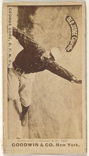 George F. "Piano Legs" Gore, Center Field, New York, from the Old Judge series (N172) for Old Judge Cigarettes