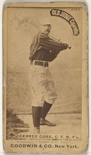 George F. "Piano Legs" Gore, Center Field, New York, from the Old Judge series (N172) for Old Judge Cigarettes