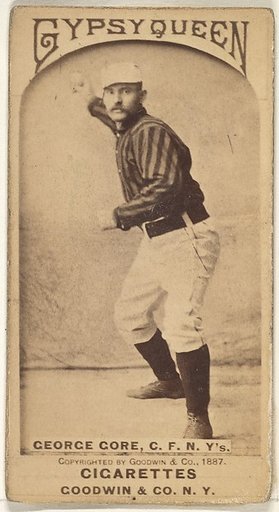 George F. "Piano Legs" Gore, Center Field, New York, from the Old Judge series (N172) for Gypsy Queen Cigarettes