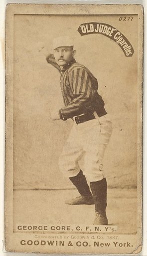 George F. "Piano Legs" Gore, Center Field, New York, from the Old Judge series (N172) for Old Judge Cigarettes