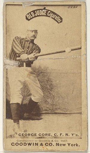 George F. "Piano Legs" Gore, Center Field, New York, from the Old Judge series (N172) for Old Judge Cigarettes