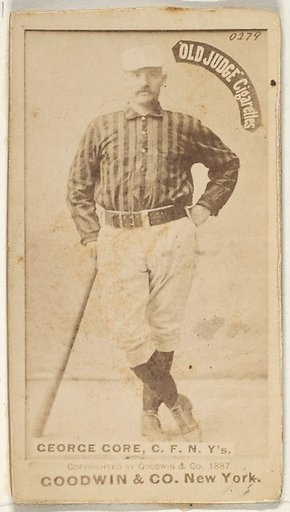 George F. "Piano Legs" Gore, Center Field, New York, from the Old Judge series (N172) for Old Judge Cigarettes