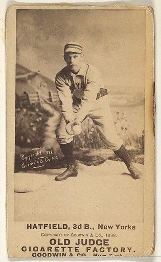 Gil Hatfield, 3rd Base, New York, from the Old Judge series (N172) for Old Judge Cigarettes
