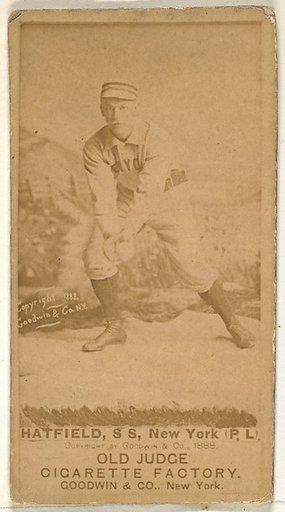 Gil Hatfield, Shortstop, New York, from the Old Judge series (N172) for Old Judge Cigarettes