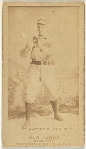 Gil Hatfield, 3rd Base, New York, from the Old Judge series (N172) for Old Judge Cigarettes