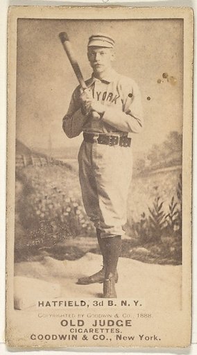 Gil Hatfield, 3rd Base, New York, from the Old Judge series (N172) for Old Judge Cigarettes