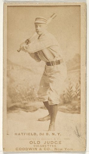 Gil Hatfield, 3rd Base, New York, from the Old Judge series (N172) for Old Judge Cigarettes
