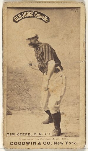 Timothy John "Tim" Keefe, Pitcher, New York, from the Old Judge series (N172) for Old Judge Cigarettes