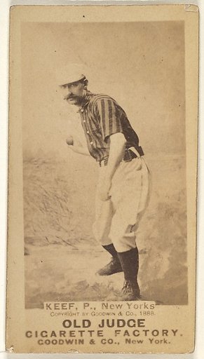 Timothy John "Tim" Keefe, Pitcher, New York, from the Old Judge series (N172) for Old Judge Cigarettes