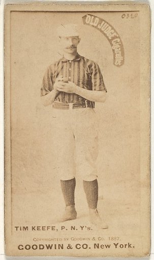 Timothy John "Tim" Keefe, Pitcher, New York, from the Old Judge series (N172) for Old Judge Cigarettes