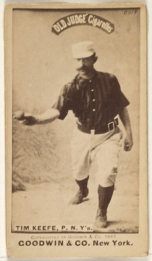 Timothy John "Tim" Keefe, Pitcher, New York, from the Old Judge series (N172) for Old Judge Cigarettes
