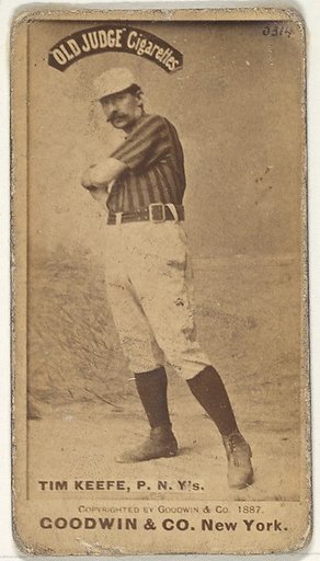 Timothy John "Tim" Keefe, Pitcher, New York, from the Old Judge series (N172) for Old Judge Cigarettes