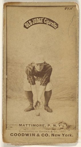 Michael "Mike" Joseph Mattimore, Pitcher, New York, from the Old Judge series (N172) for Old Judge Cigarettes