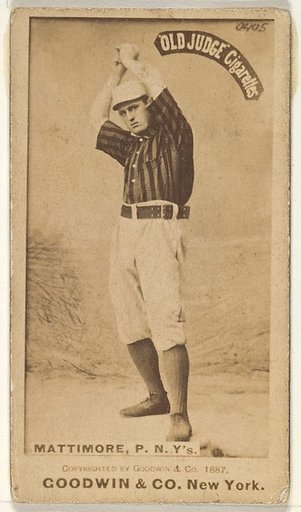 Michael "Mike" Joseph Mattimore, Pitcher, New York, from the Old Judge series (N172) for Old Judge Cigarettes