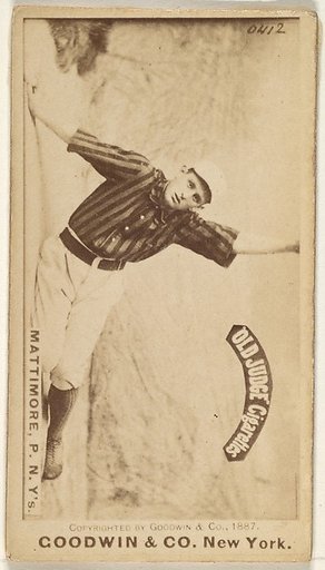 Michael "Mike" Joseph Mattimore, Pitcher, New York, from the Old Judge series (N172) for Old Judge Cigarettes