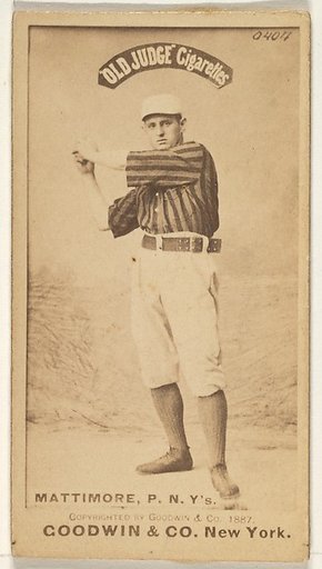 Michael "Mike" Joseph Mattimore, Pitcher, New York, from the Old Judge series (N172) for Old Judge Cigarettes