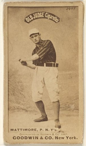 Michael "Mike" Joseph Mattimore, Pitcher, New York, from the Old Judge series (N172) for Old Judge Cigarettes