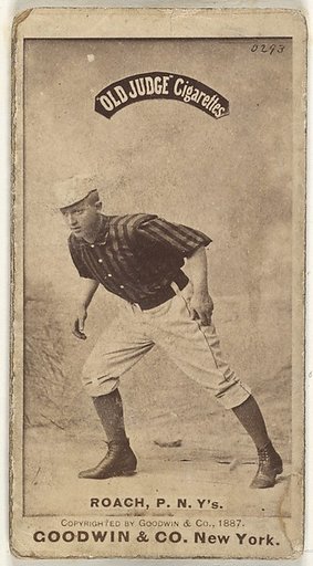John F. Roach, Pitcher, New York, from the Old Judge series (N172) for Old Judge Cigarettes