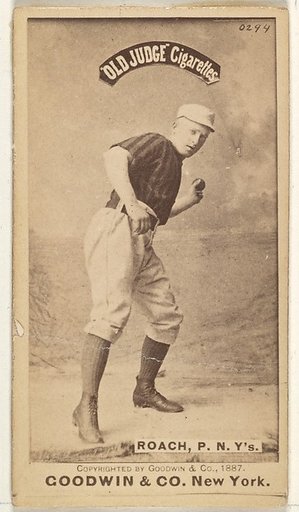John F. Roach, Pitcher, New York, from the Old Judge series (N172) for Old Judge Cigarettes