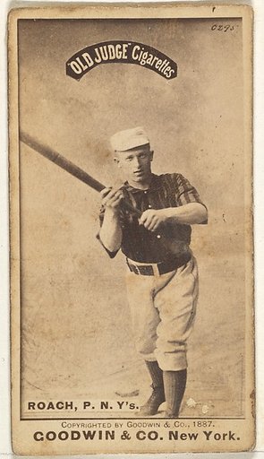 John F. Roach, Pitcher, New York, from the Old Judge series (N172) for Old Judge Cigarettes