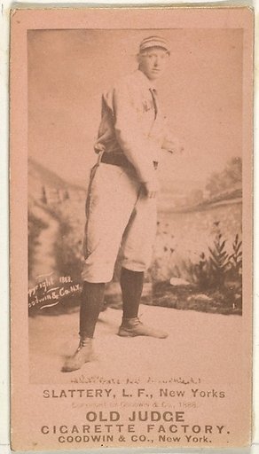 Michael J. Slattery, Left Field, New York, from the Old Judge series (N172) for Old Judge Cigarettes