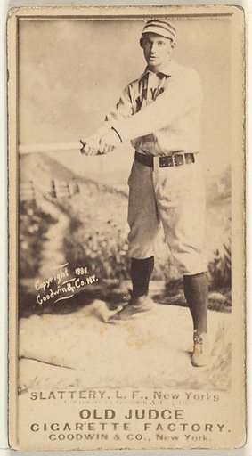 Michael J. Slattery, Left Field, New York, from the Old Judge series (N172) for Old Judge Cigarettes