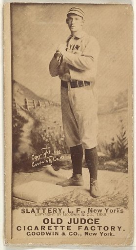 Michael J. Slattery, Left Field, New York, from the Old Judge series (N172) for Old Judge Cigarettes